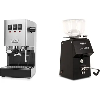 Kávovar Gaggia Classic E24 BC, stainless steel + Ascaso H64, black