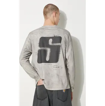 Dámské tričko Bavlněné tričko s dlouhým rukávem STAMPD, L, šedá, 90X