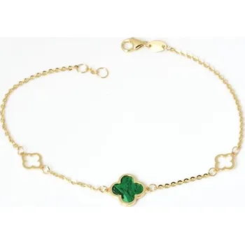 Náramek Dámský zlatý náramek se čtyřlístky ZLNA1491F + Dárek zdarma