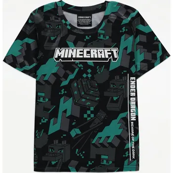 Chlapecké oblečení GEORGE CHLAPECKÉ TRIČKO "MINECRAFT END" Barva: petrolejová, Velikost: 13-14 let (164)