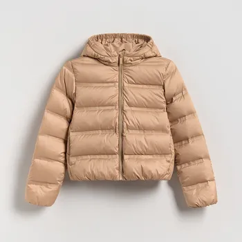 Dívčí bunda Reserved - Prošívaná péřová bunda - béžová - 218EX-08X - 218EX-08X-116