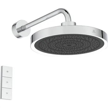 Sprchová hlavice Ideal Standard Idealrain Solos Hlavová sprcha 33 cm s LED osvětlením, ramenem a dálkovým ovládáním, chrom A7890AA