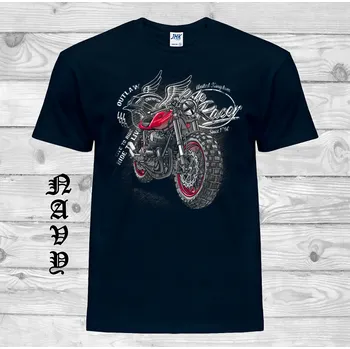 Pánské tričko levne-bavlnene-tricko-potisk-nova-motorka Barva: Navy - tmavě modrá, velikost: XL