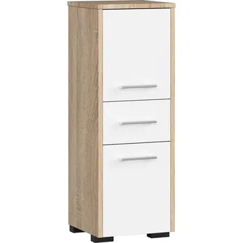 Koupelnový nábytek KOUPELNÍ SKŘÍŇKA FIN SLOUPEK 30 2D 1SZ 85cm PK DUB SONOMA / BÍLÁ