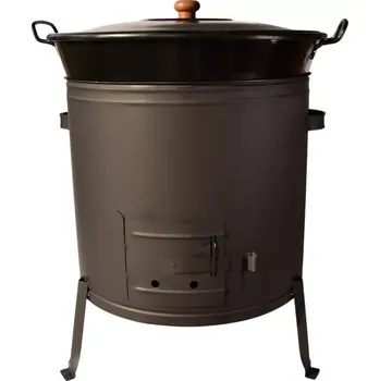 Kotel s poklicí 60 l a kotlina 53 cm bez kouřovodu (kotlina bez kouřovodu a kotel s poklicí 60 litrů, set který vydrží roky – na vaši další zabíjačku)