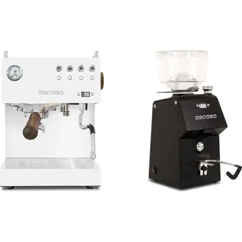 Kávovar Ascaso Steel DUO PID, White&Wood + Ascaso H64, black