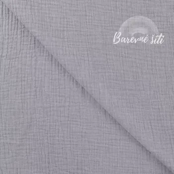 Mušelín melír Písková (E) (Kvalitní vzorovaný mušelín)