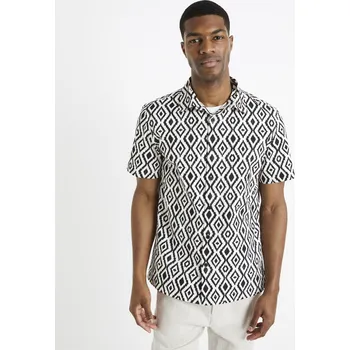 Celio Vzorovaná košile Daprinta 1125115 Černá S