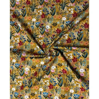 Bavlněné plátno louka na hořčicové