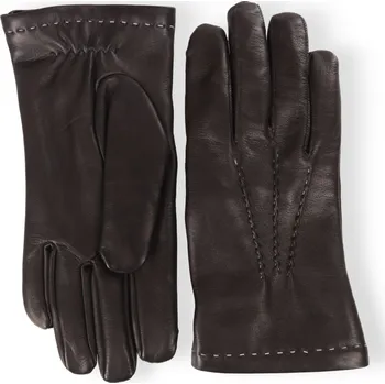 Rukavice BOHEMIA GLOVES Elegantní kožené rukavice s kašmírem a černým prošitím Barva: Černá, Velikost: 7,5