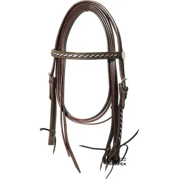 Westernová uzdečka Lakota -SILVER WIRE- - Hnědá - Pony