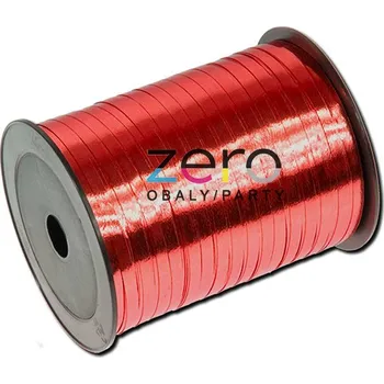 Stuha Stuha plastová 1 cm x 100 m - červená (kov)