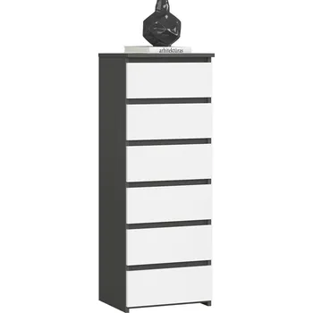 Komoda KOMODA CL6 PK GRAFIT ŠEDÁ / BÍLÁ