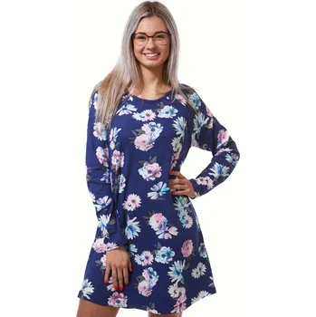 Dámská noční košile Jemná košilka pro ženu 1D1012 modrá xxxl