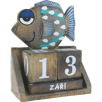Kalendář Věčný kalendář s rybkou 14 cm (Věčný dřevěný kalendář)