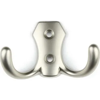 Věšák 11002 dvojháček satén nikl (Nástěnný dvojháček v povrchu satén nikl. Praktický doplněk do interiéru.)