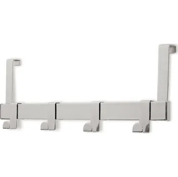 Věšák 12890 věšák Kov. na dveře 4-háčky chrom (Nástěnný věšák v povrchu chrom. Jednoduchý a funkční doplněk do interiéru.)