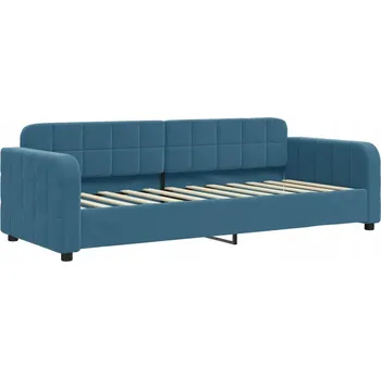 Pohovka Modrá rozkládací pohovka samet 223 x 91 x 71 cm