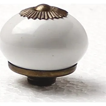 Nábytkové kování 31011 knopka bílá patina 40mm porcelán (Nábytková knopka o průměru 40 mm. Jednoduchý a funkční doplněk do interiéru.)