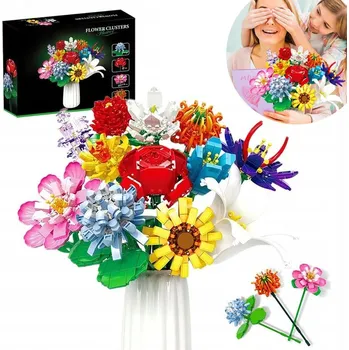 ostatní stavebnice STAVEBNICE KVĚTINY KYTICE KREATIVNÍ SADA VÁZA 1064 DÍLKŮ.