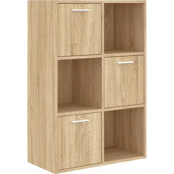 Komoda Multifunkční skříňka dub sonoma 60x29,5x90 cm se 6 přihrádkami