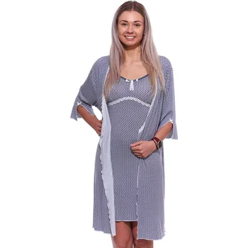 Dámská noční košile Košilka a župan v kompletu 1D0581 vzorovaná l