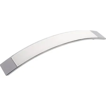 Nábytkové kování 14180 úchytka DARJA rozteč 160mm chrom lesk bílá (Nábytková úchytka DARJA s roztečí 160 mm v povrchu chrom. Vhodné řešení pro nábytek v interiéru.)