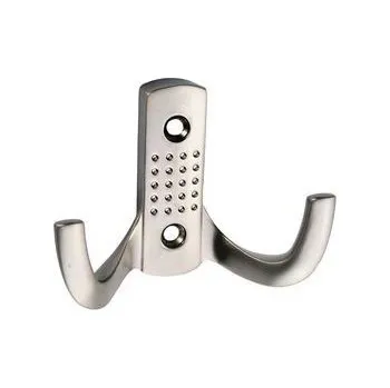 Věšák 770205 dvojháček kov satén nikl (Nástěnný dvojháček v povrchu satén nikl. Jednoduchý a funkční doplněk do interiéru.)