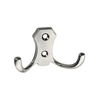 Věšák 770250 dvojháček kovový mini OZ-01 broušený nikl (Nástěnný dvojháček v povrchu broušený nikl. Praktický doplněk do interiéru.)