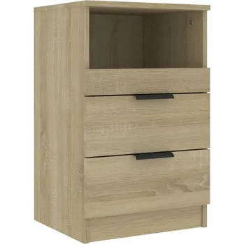 Noční stolek Noční stolek z materiálu na bázi dřeva, dub sonoma, 40 x 36 x 65 cm, 2 zásuvky