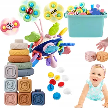 Hračka pro nejmenší Montessori Vzdělávací Krabička pro Malé Děti: 6 Hraček pro Zábavu a Učení