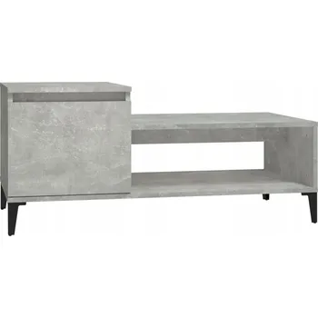 Konferenční stolek Kávová lavice s zásuvkou a přepážkou, šedá, betonu, 100 x 50 x 45 cm