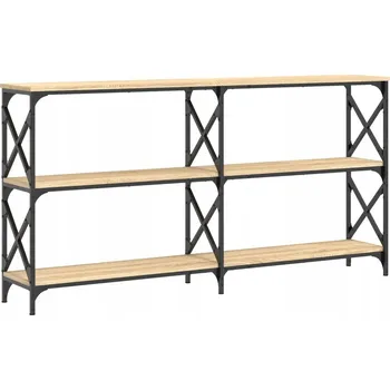 Konferenční stolek Konzolový stolek z dřevotřísky a oceli, dub Sonoma, 156x28x8 cm