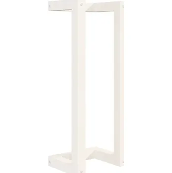 Věšák Nástěnný věšák na ručníky s poličkou, masivní borovicové dřevo, bílý, 23x1