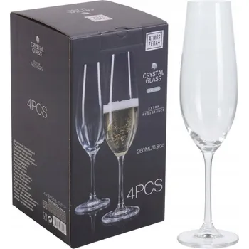 Sklenice Skleničky na šampaňské KRYSTAL 4 ks