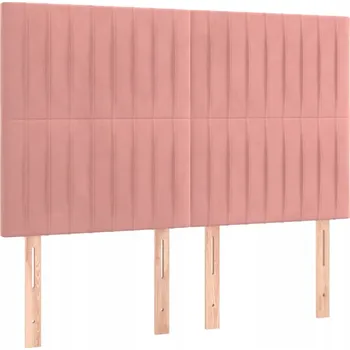 Čelo postele sametové nastavitelné růžové 144x5x118/128 cm