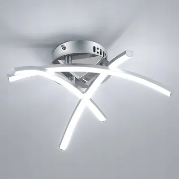 LAMPA SUFITOWA LED LAMPA WISZACA SREBRO ZYRANDOL 6500K NOWOCZESNA DO SALONU