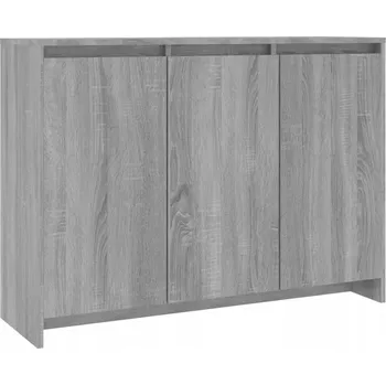 Koupelnový nábytek Boční skříňka se 3 dvířky, šedý dub sonoma, 102 x 33 x 75 cm