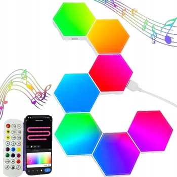 LED panel Šestiúhelníkové LED světelné panely Smart Bluetooth Aplikace Dálkový Ovladač 12 ks