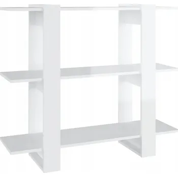 Knihovna Regál na knihy/přepážka, bílý lesk, 100x30x87 cm