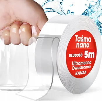 Lepicí páska OBOUSTRANNÁ NANO PÁSKA PRO VÍCENÁSOBNÉ POUŽITÍ 500CM PRŮHLEDNÁ GELOVÁ 5M