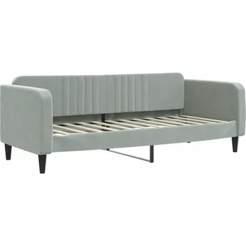 Pohovka Světle šedá pohovka s funkcí spaní 223 x 90 x 75 cm, samet