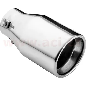 koncovka výfuku nerezová kulatá, vnější průměr 100mm, délka 180mm, vnitřní průměr 45-64mm ASSO