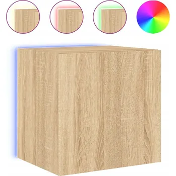 Televizní stolek Závěsná skříňka pod TV s LED RGB osvětlením, dub sonoma, 40,5x35x40 cm
