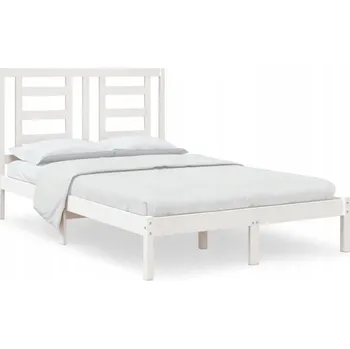 Postel Bílý dřevěný rám postele z borovicového dřeva 205,5 x 125,5 x 31 cm