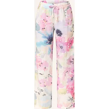 120%Lino Dámské Plátěné Kalhoty, růžová / režná / modrá, 40