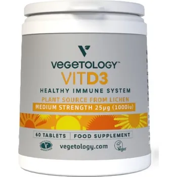 Zdraví Vegetology | Vit D3 Vitashine 1000 I.U. - 60 ks veganský vitamin D3 z lišejníků/ rostlinného zdroje - 60 tablet