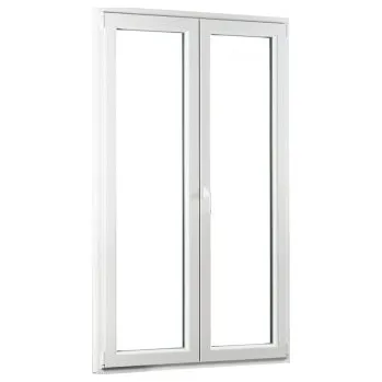 Vchodové dveře SKLADOVÁ-OKNA.cz POŠKOZENÉ!!! Dvoukřídlé plastové balkónové dveře REHAU Smartline+ 1200 x 2080 mm Bílá