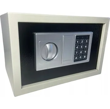 Trezor Bílo-černý kompaktní kancelářský trezor na kód a klíč