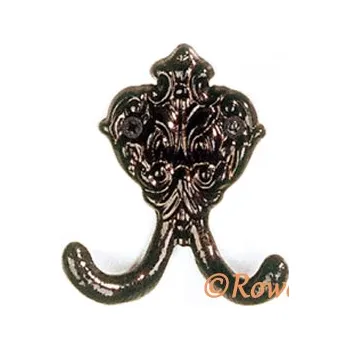 Věšák H2. háček Dvojháček komaxit měď (Nástěnný dvojháček v povrchu měď. Vhodné řešení pro nábytek v interiéru.)